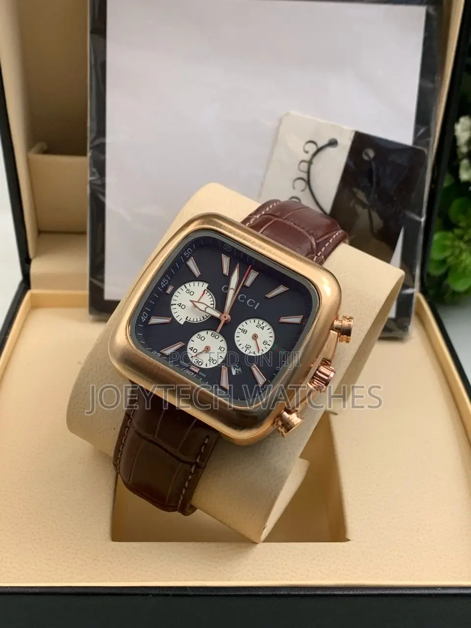 Genuine Leather Strap Gucci Designer Watch