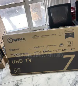 Frameless 55 Inch Smart Led Sleek Digital Satellite Sigma Tv