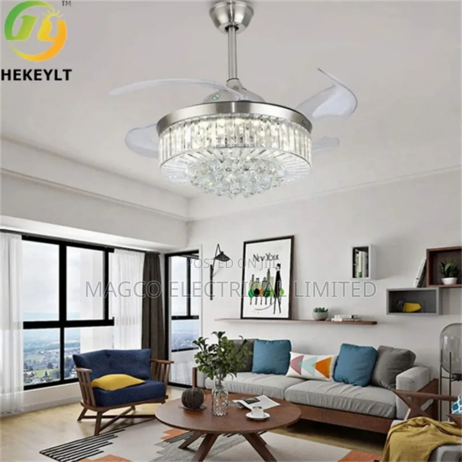 Chandelier Ceiling Fan Light With Remote