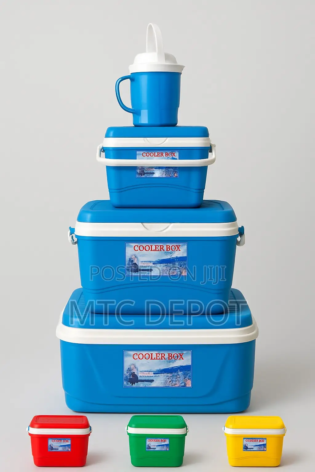 Ice Chest 4pcs Set + 5l Jug – Strong Durable Cooler Box Set
