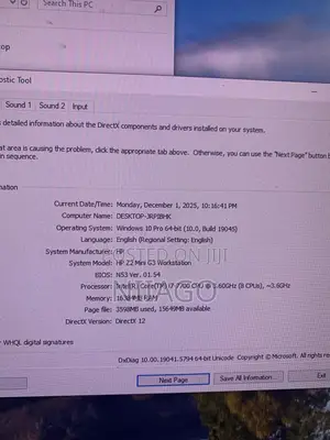 Desktop Computer HP 16GB Intel Core I7 SSD 512GB