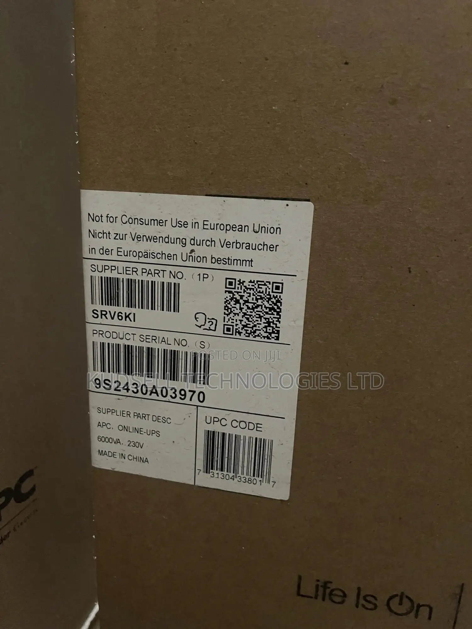 Apc Ups Easy - Srv6ki ( 6kva ) 230v
