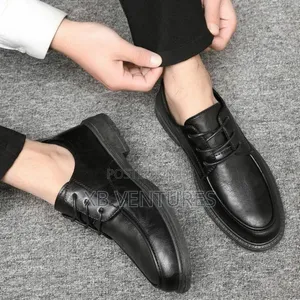 Men's Business Clean Style Leather Shoes -Black