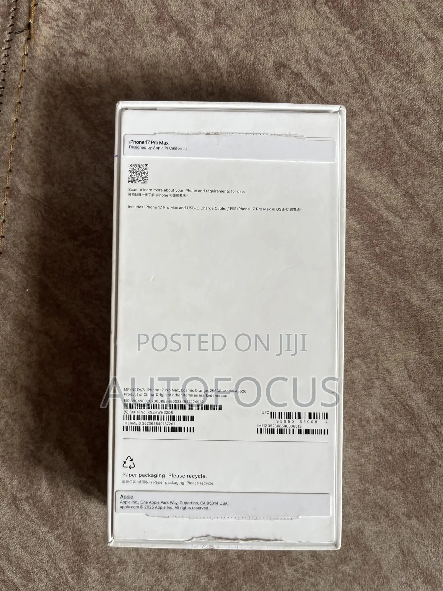 Apple iPhone 17 Pro Max 256 GB Orange