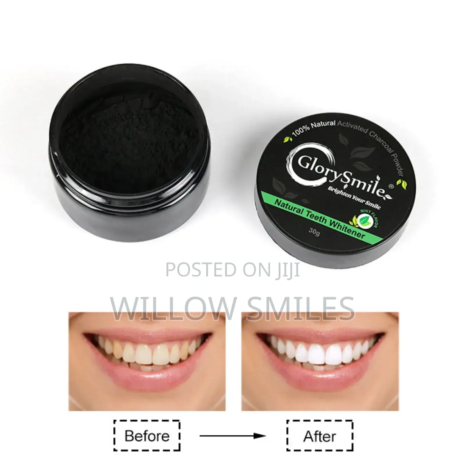Activated Charcoal Powder + Bamboo Brush