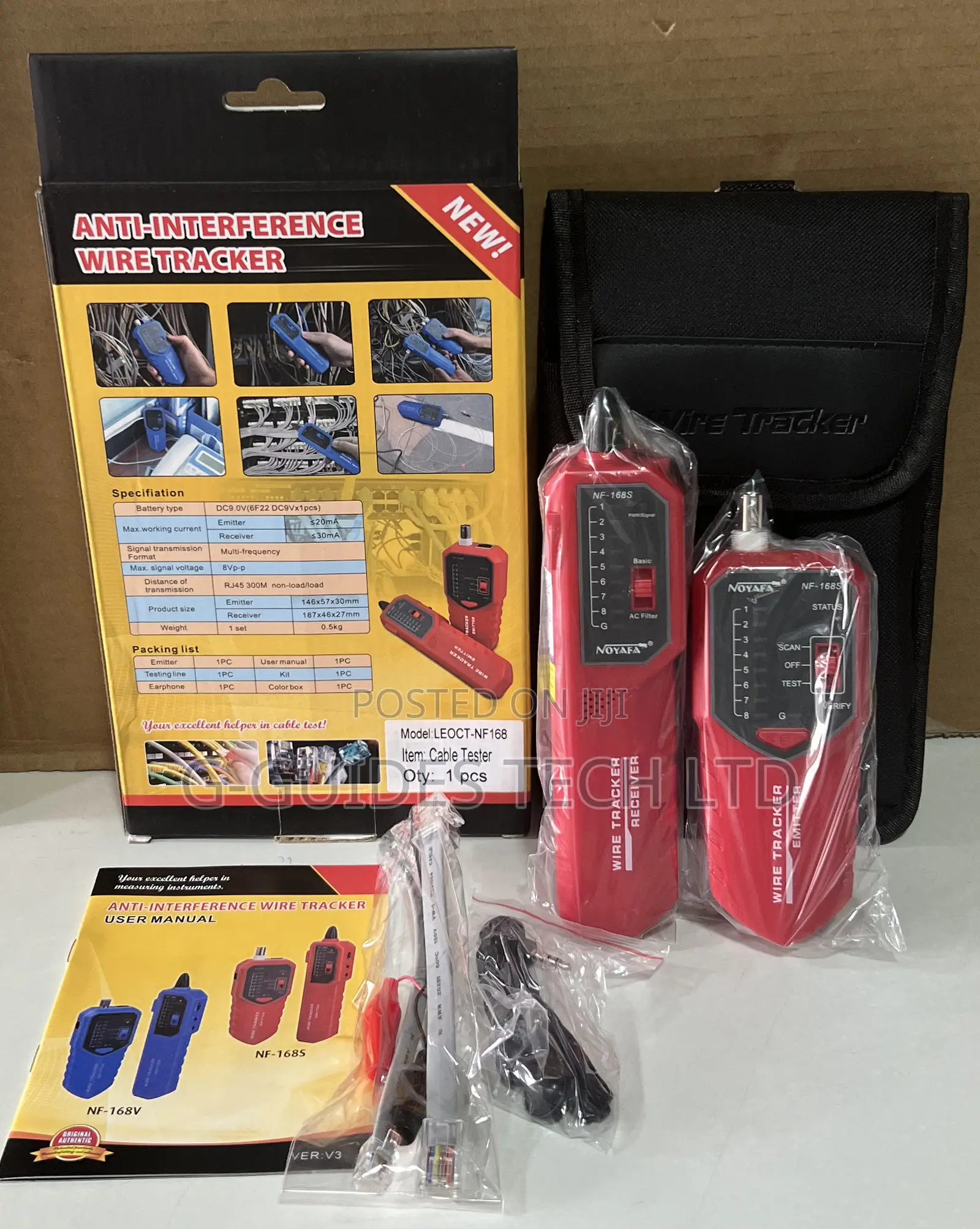 Noyafa Wire Tracker Nf-168s and Cable Tester for Rj11, Rj45, and BNC