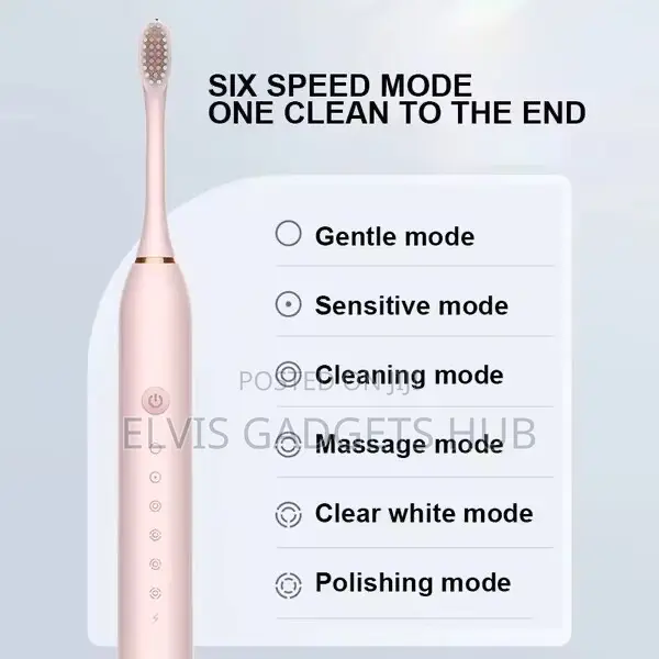 X3 Sonic Electric Toothbrush Ipx-7 Water Resistant With 4 Brushes