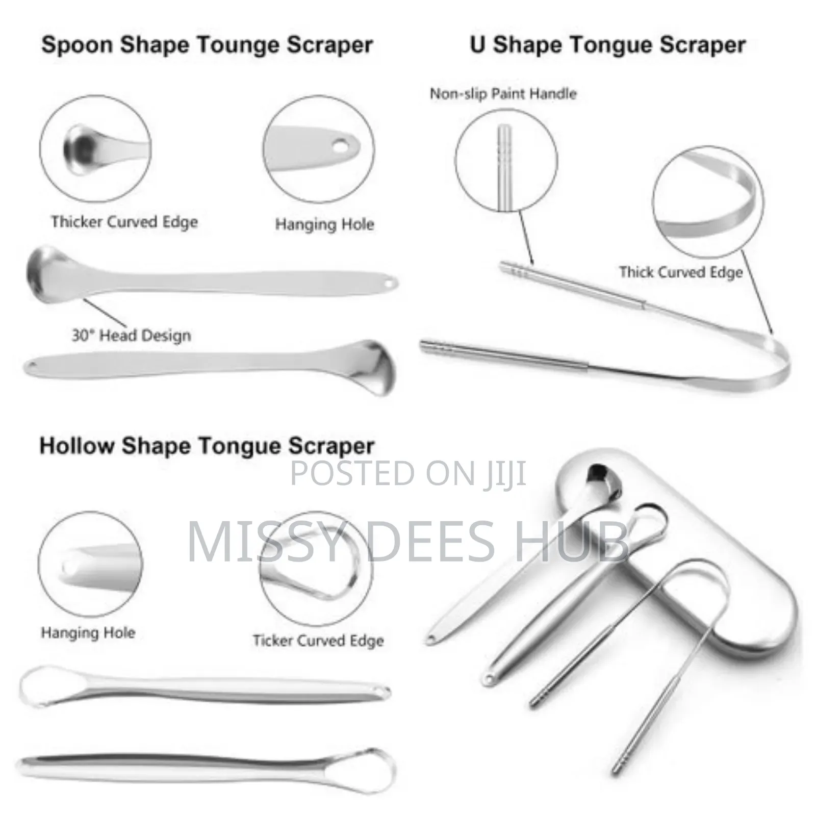 3pcs Tongue Scraper Set