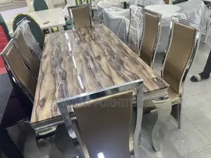 High Quality Marble Top 8 Seater Dining Table With Chairs