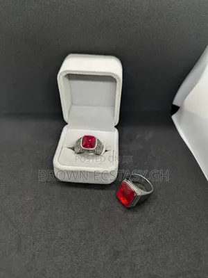 Red Garnet Stone Signet Rings