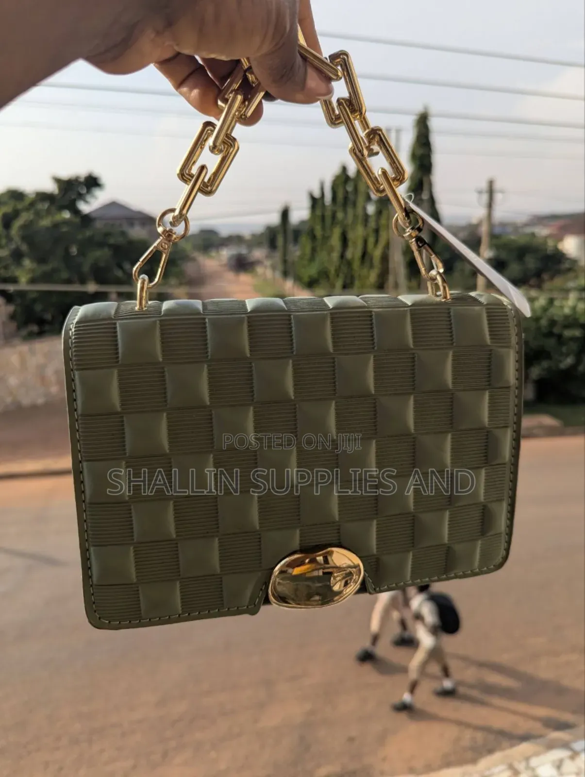 Olive Green Woven Mini Bag