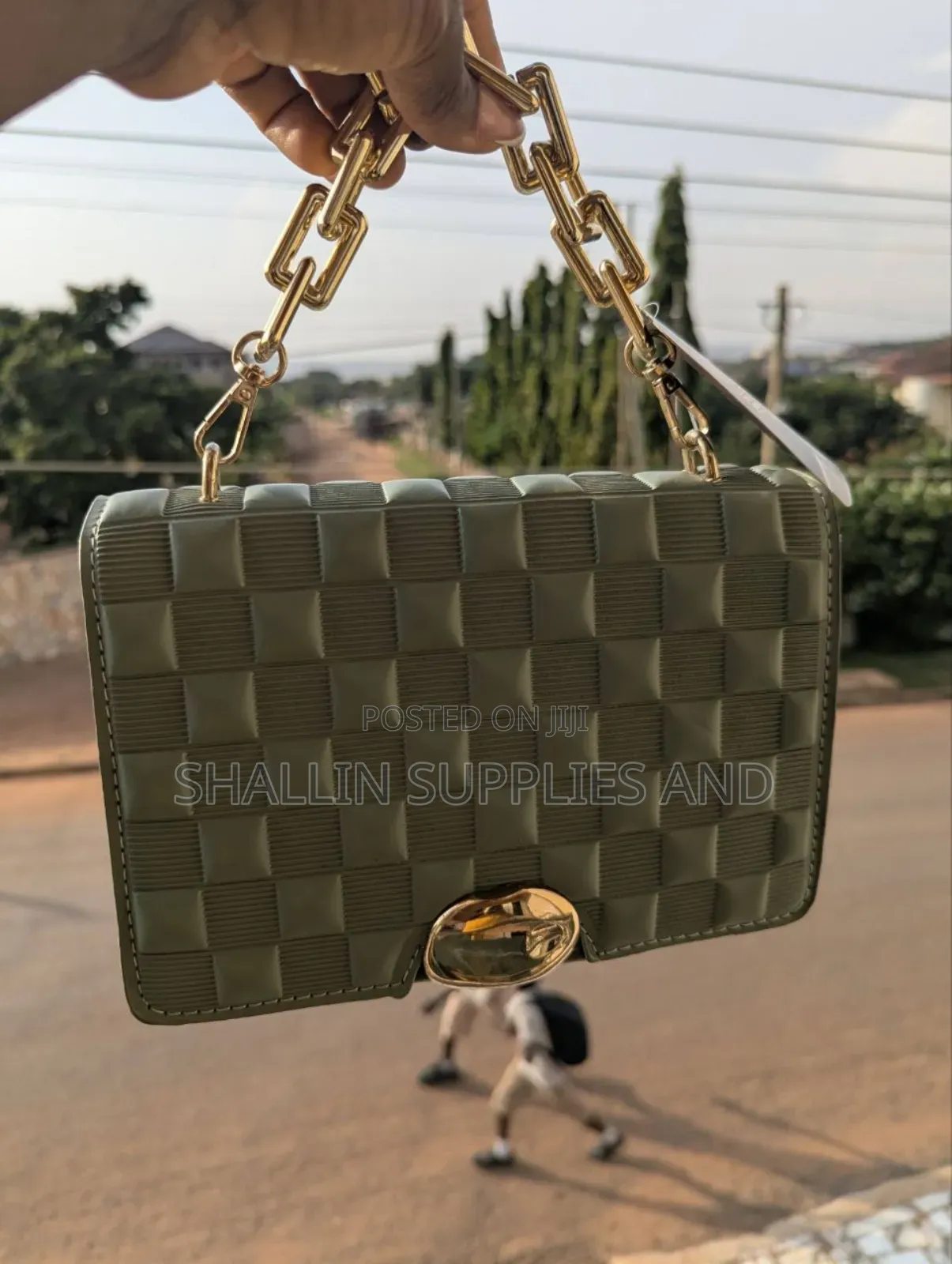 Olive Green Woven Mini Bag