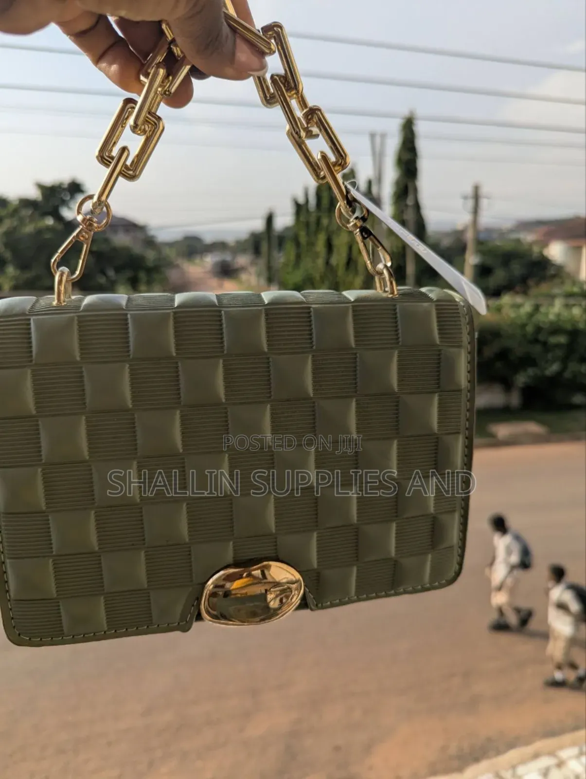 Olive Green Woven Mini Bag