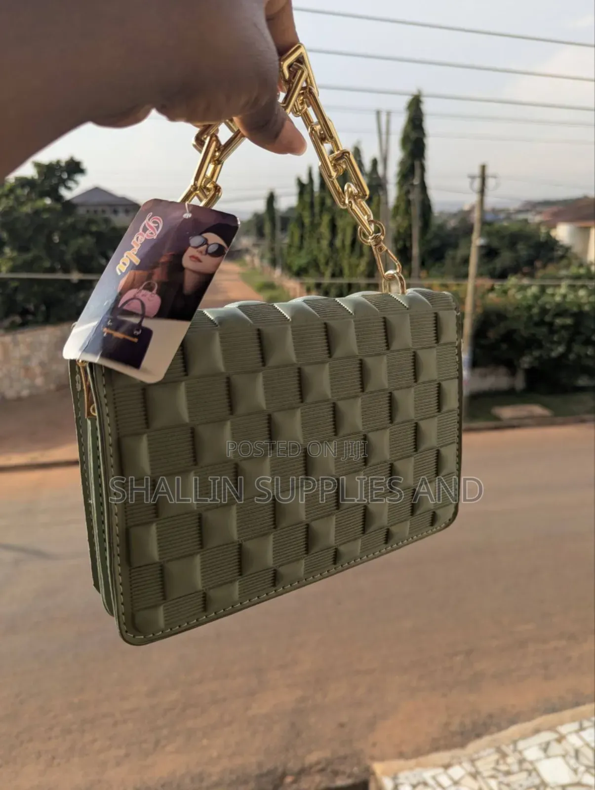 Olive Green Woven Mini Bag