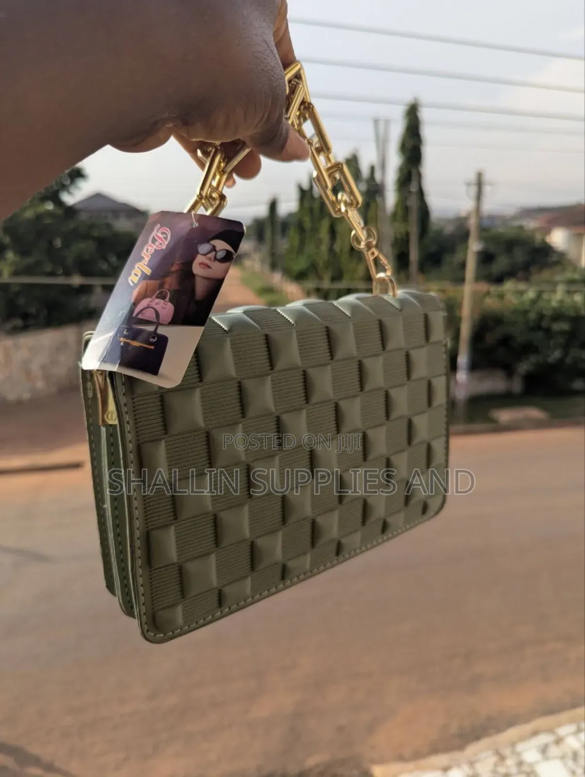 Olive Green Woven Mini Bag