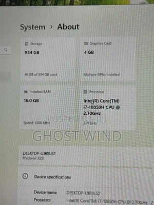 Laptop Dell Precision 15 3551 16GB Intel Core i7 SSD 1T