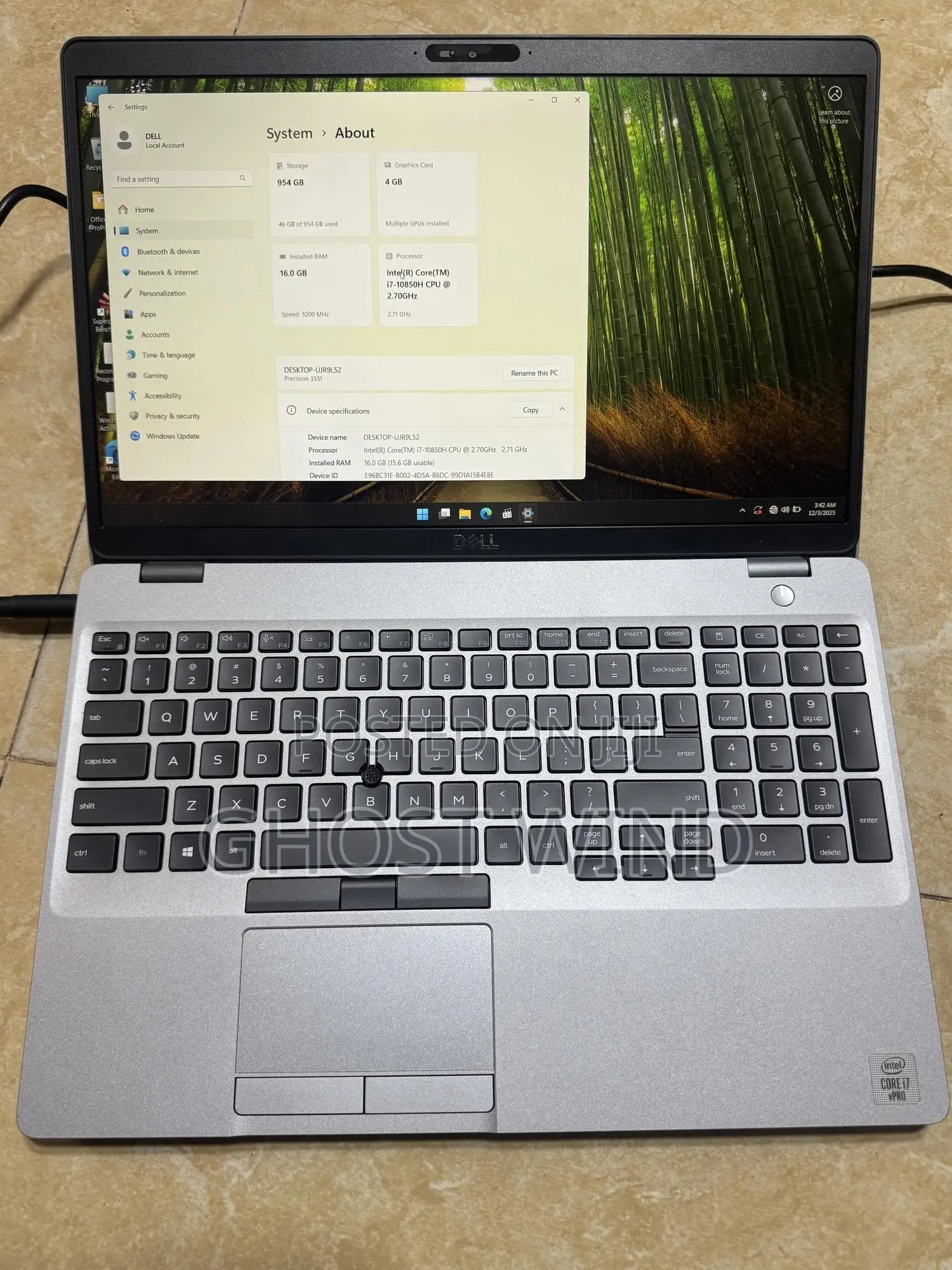 Laptop Dell Precision 15 3551 16GB Intel Core i7 SSD 1T
