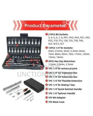 46 in 1 Hand Tools Kit for the House Set of Socket Keystocks