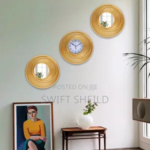 3 Set Mirror and Clock for Decor
