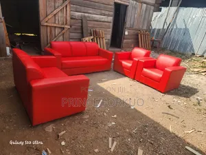 Red Leather Chair Set