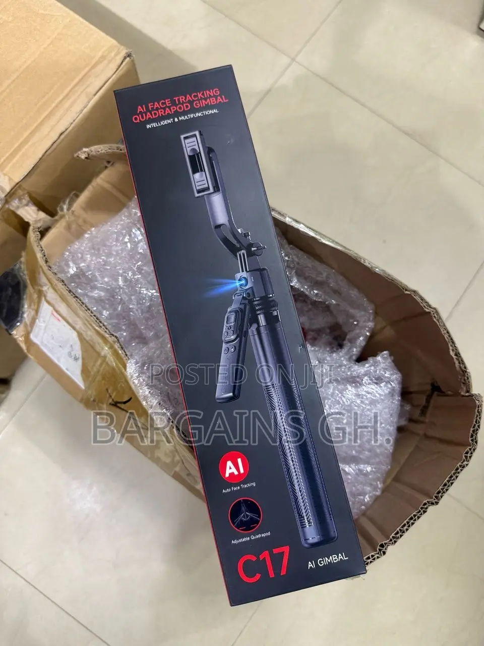 C17 Ai Gimbal With Face Tracker and Tripod Stand