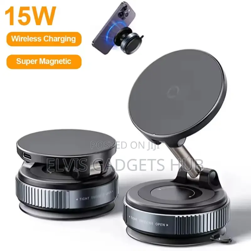 Vacuum Suction 15w Wireless Charging Phone Holder Mount