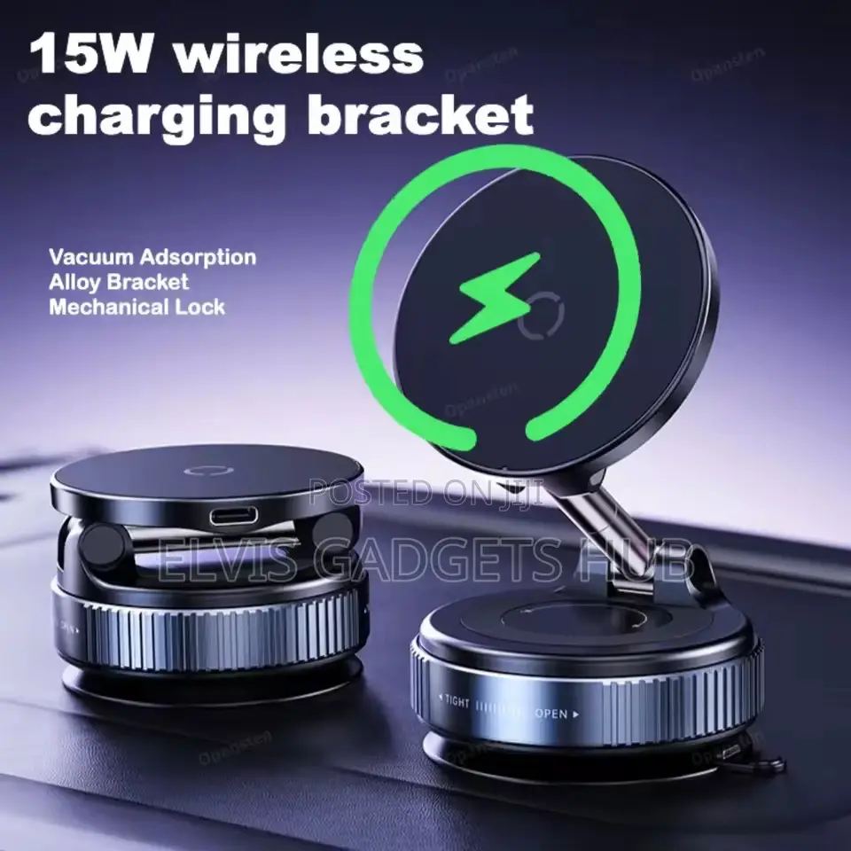 Vacuum Suction 15w Wireless Charging Phone Holder Mount