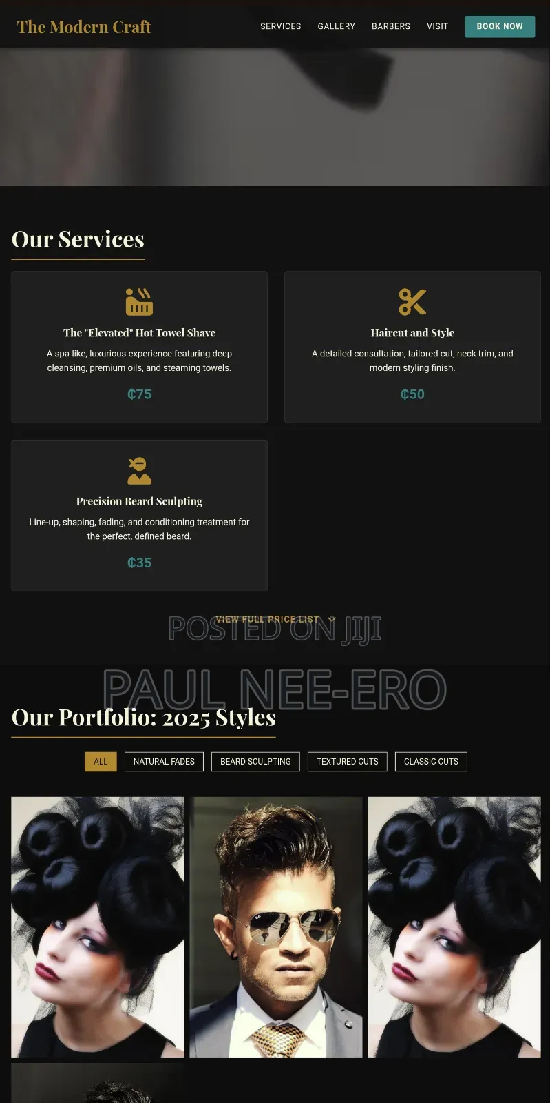 Barbering and Hair Salon Booking and Payment Website + Mobile App
