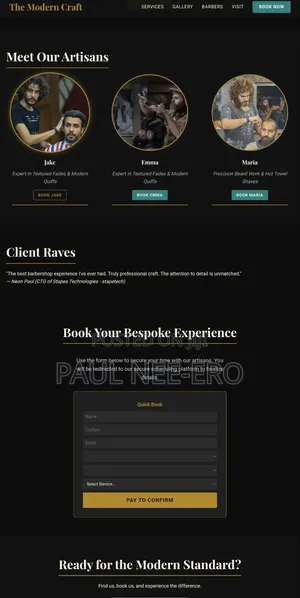 Barbering and Hair Salon Booking and Payment Website + Mobile App