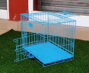 Metallic Black and Blue Dog Cage