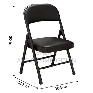 Black Leather Foldable Chair