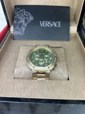 Versace V-extreme Pro Chronograph Men's Gold Green Dial Watch