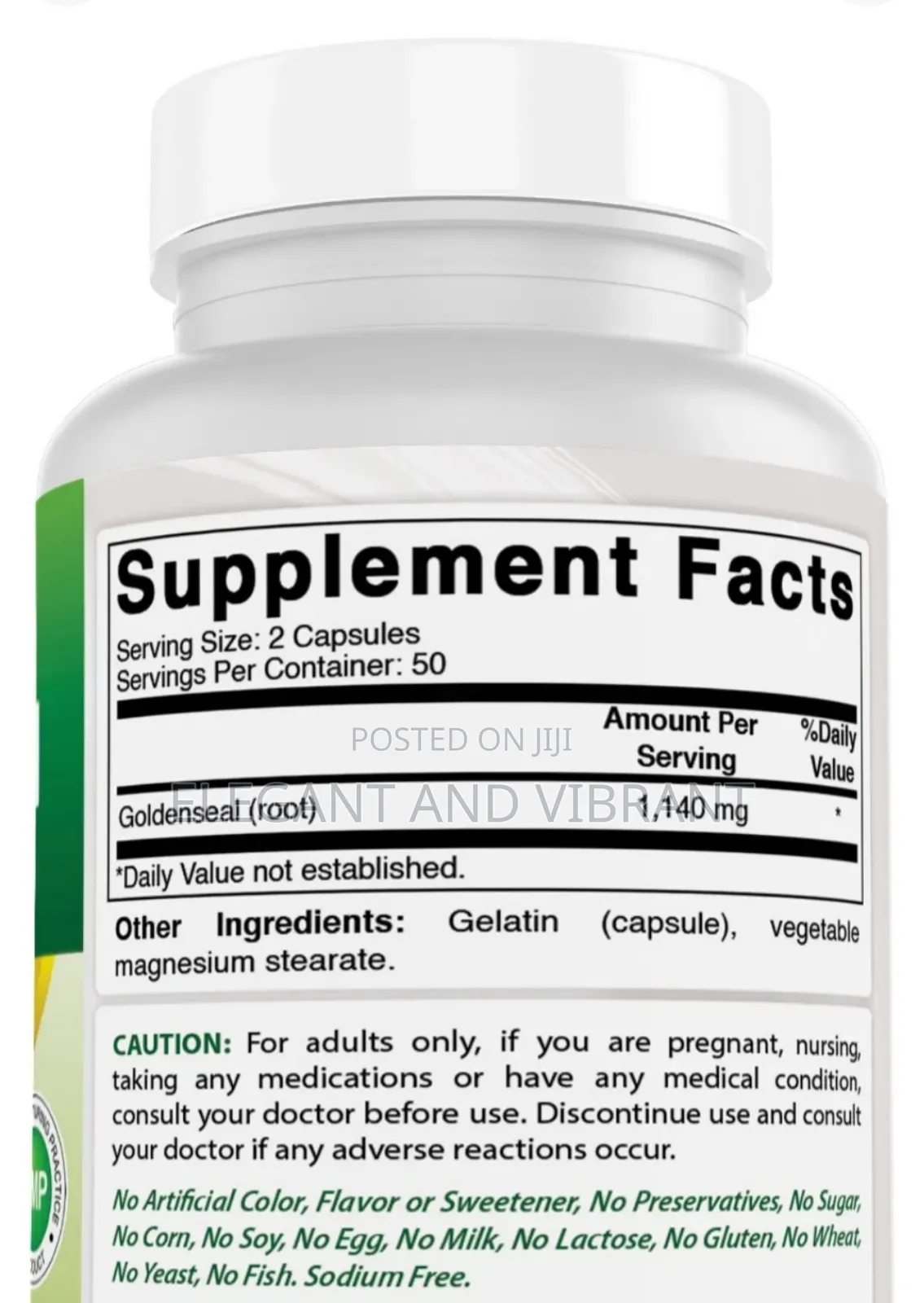 Goldenseal Root 570 Mg 100 Capsules