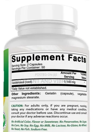 Goldenseal Root 570 Mg 100 Capsules