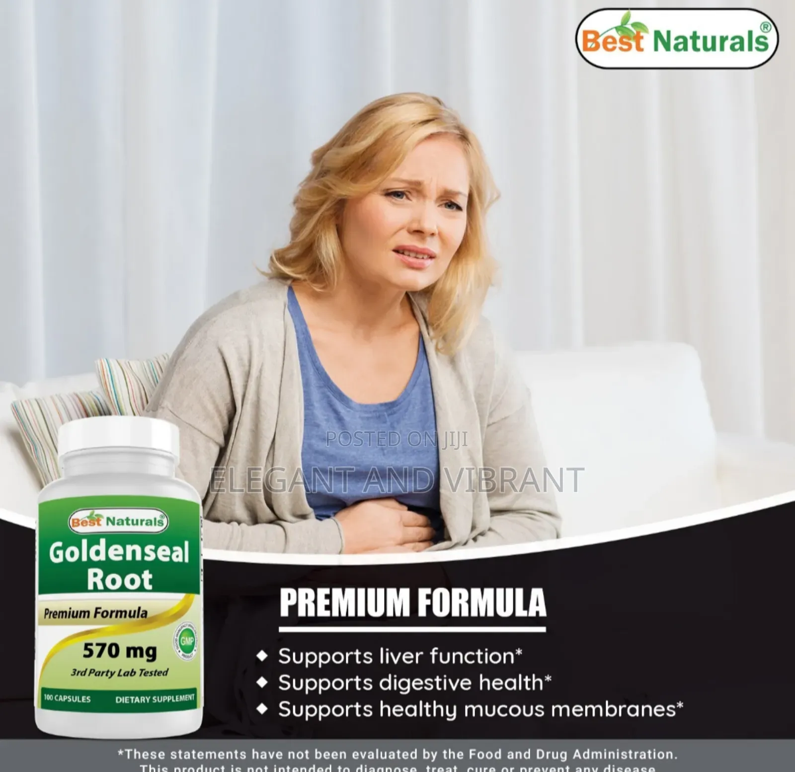 Goldenseal Root 570 Mg 100 Capsules
