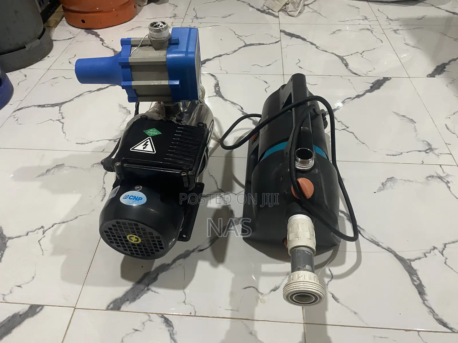 A CNP 0.55 Kw Complete and a Gardena Pump for Sale.
