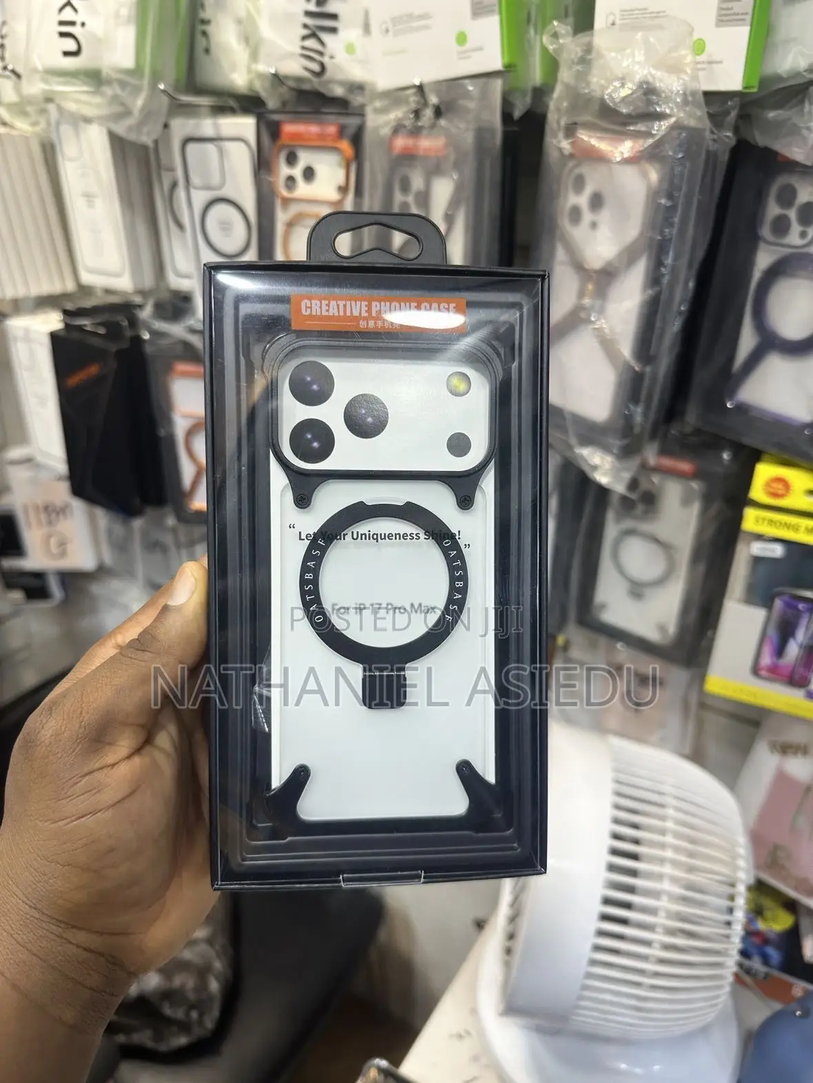 Oatsbasf Z-Shaped Metal Phone Case for the iPhone 17 Pro Max.