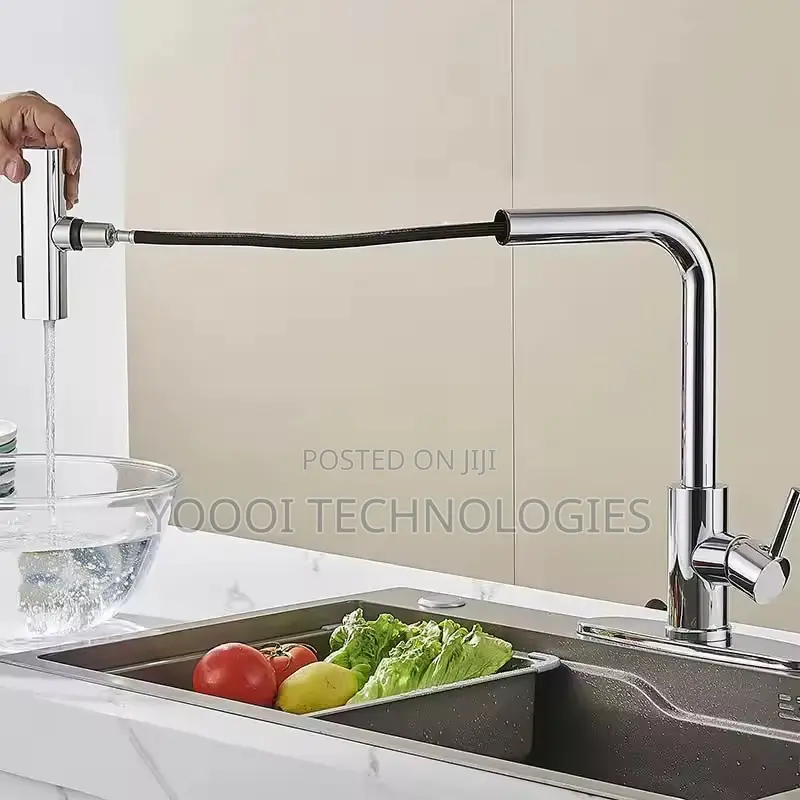 Quality Chrome Kitchen Waterfall Pull Out Faucet/Tap Mixer ( Hot/Cold)