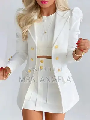 Women’S Long Sleeve Blazer and Skirt