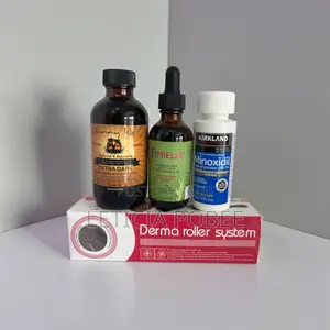 Complete Hairgrowth Recoverykit Dermaroller+Minoxidil+Castor+Mielle Oi