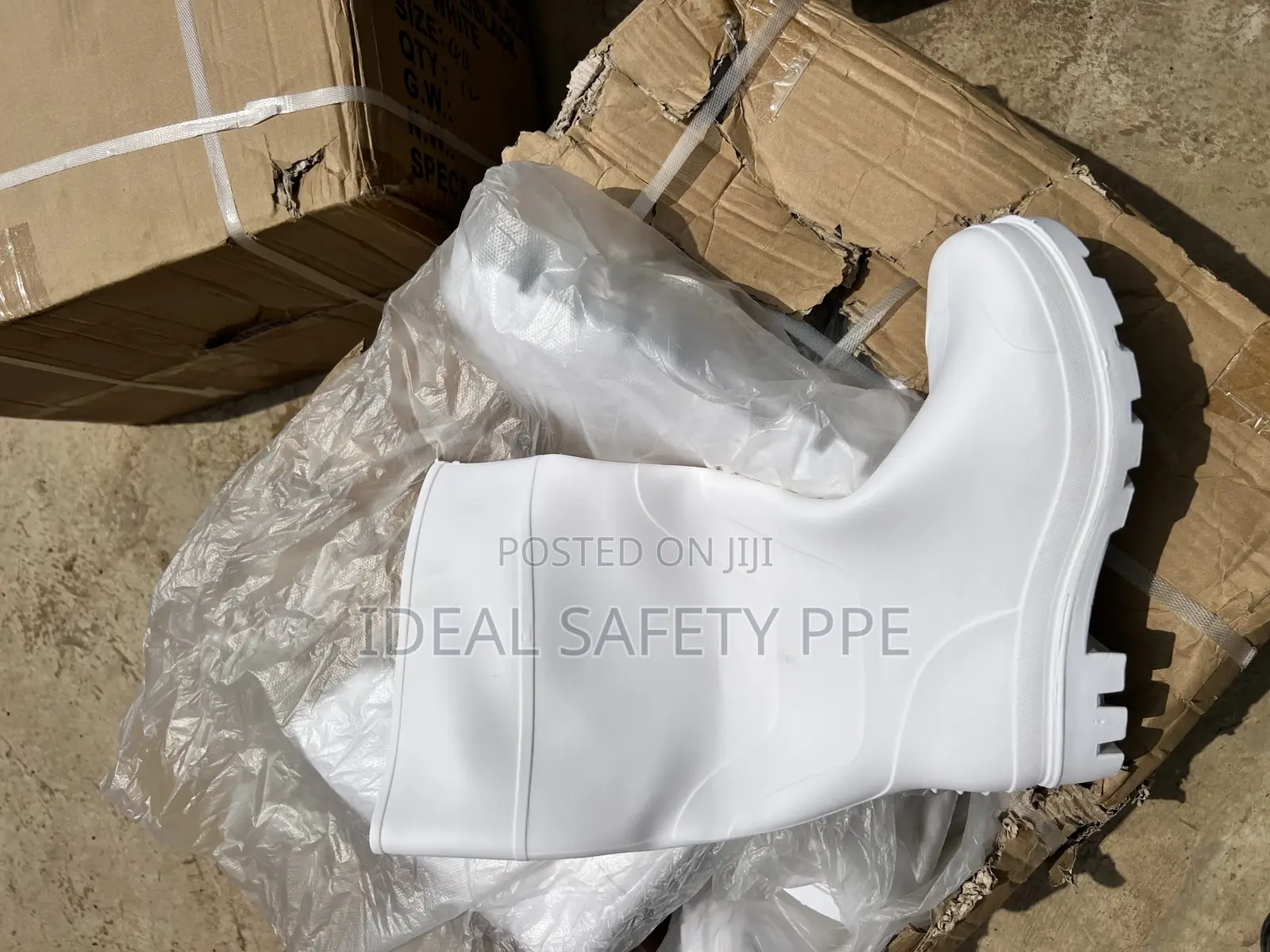 White Pvc Safety Boot
