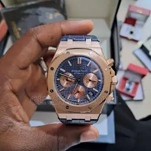 Audemars Piguet Royal Oak Sapphire Chronograph Rose Gold Leather Strap