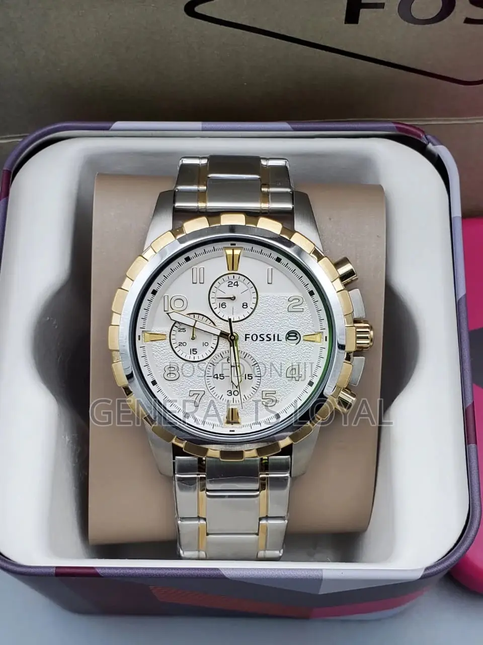 Fossil Dean Chronograph Watch Two Tone Stainless Steel Watch