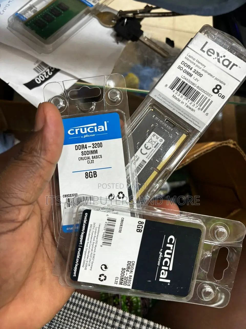 8gb Pc4/Ddr4 3200 Laptop Ram(Crucial And Lexar)