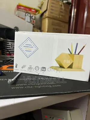 Digital Desktop Clock and Pencil Holder
