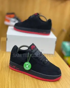Nike Air Force 1 Low Black and Red Bottom