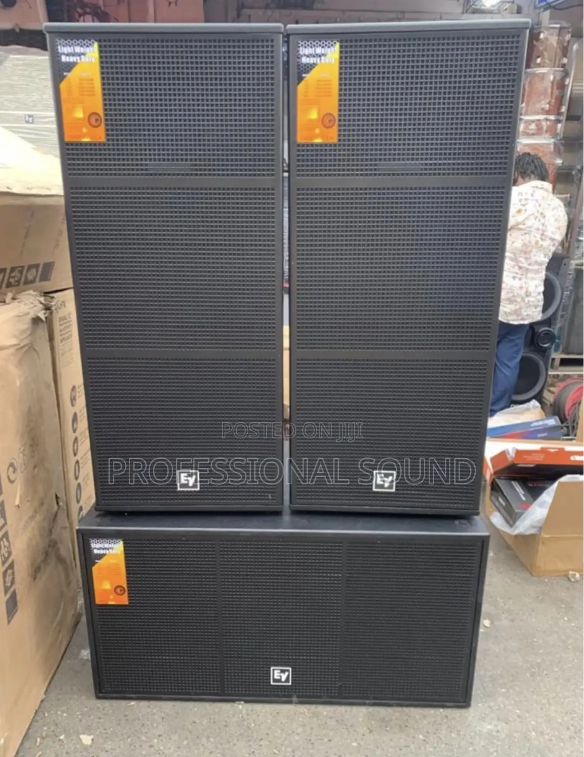 Electro-Voice (Ev) Two Full-Range and One Subwoofer.