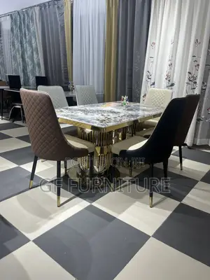6 Chairs Marble Dining Set