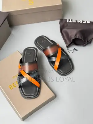 Berluti Icaria Mix Colors Men’S Leather Slippers/Sandals
