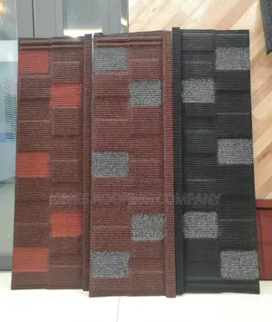 Combination of Red and Coffee Brown and Black Shingle Tiles